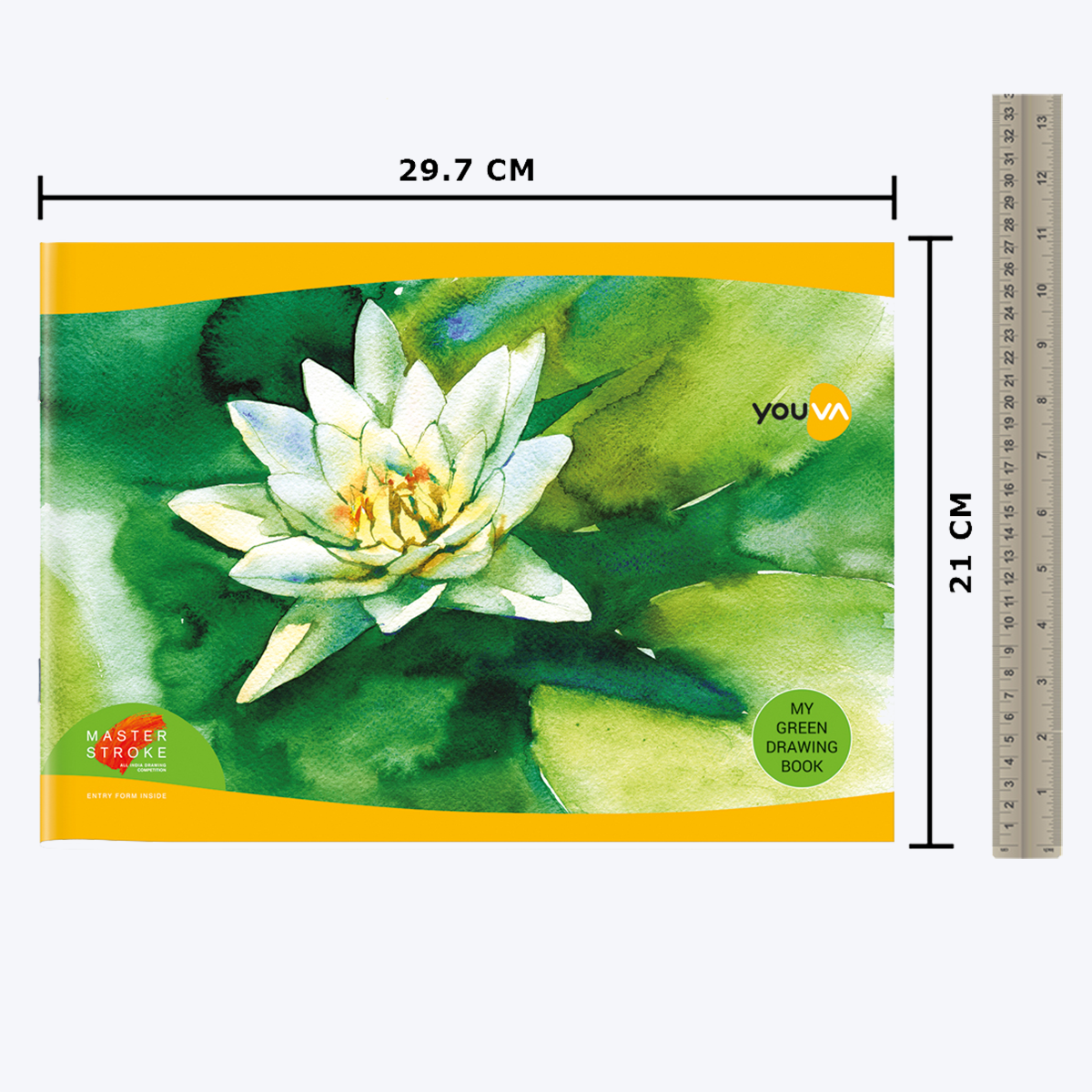 Navneet Youva | Green Drawing Book for Students and Budding Artists | Small Size | A4 size 21 cm x 29.7 cm | 56 Pages| Pack of 3