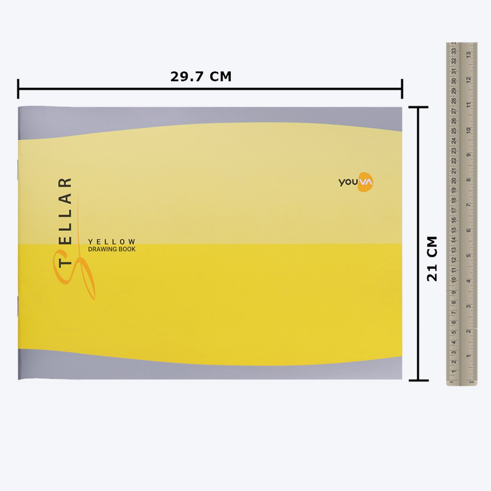 Yellow Drawing Book (Small Size) Stellar YOUVA  Drawing/Sketch Book - Stellar