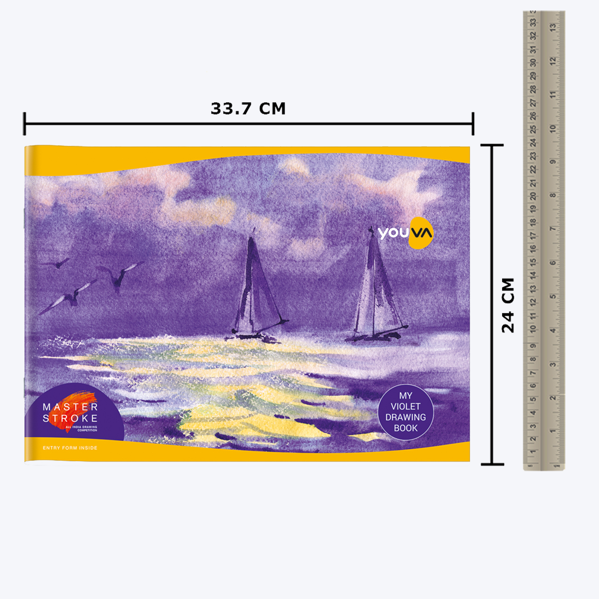 Violet Drawing Book (33.7cm x 24cm) YOUVA  Drawing Book
