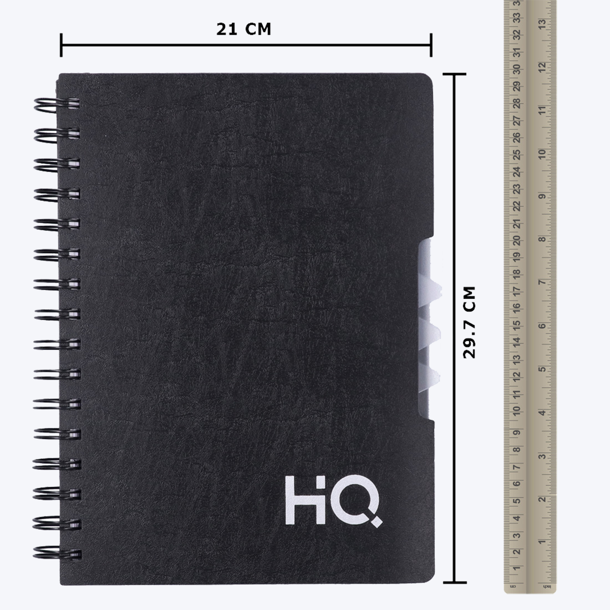 Navneet HQ | 5-Subject Book - Black with PP cover | For office and personal use | Wiro / Spiral Bound | Single Line | A5 Size - 14.8 cm x 21 cm | 300 Pages | Pack of 1