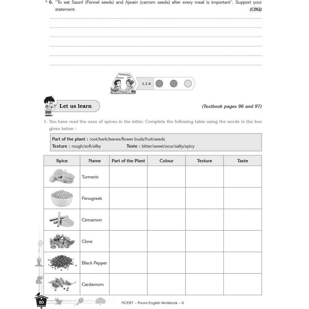 NCERT POORVI ENGLISH WORKBOOK  |  Class  VI  |