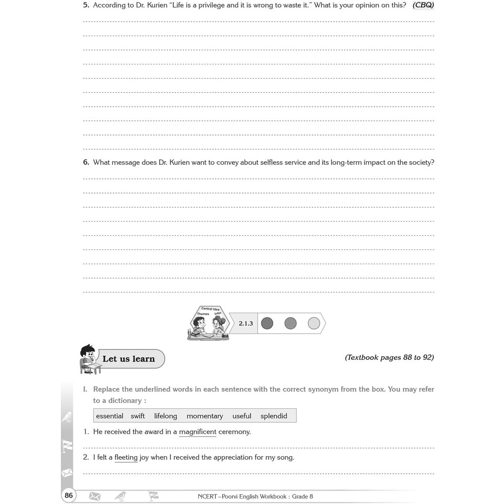 NCERT POORVI ENGLISH WORKBOOK  |  Class  VIII  |