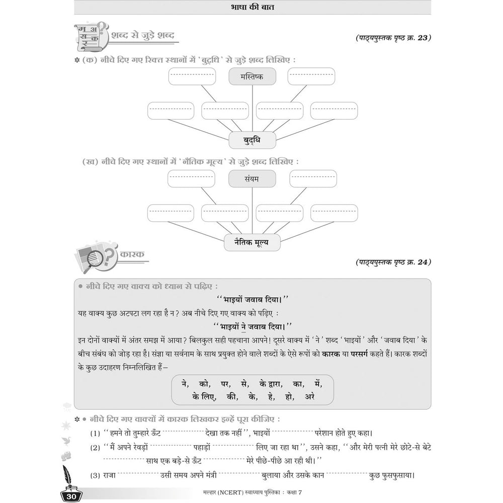 NCERT MALHAR HINDI WORKBOOK   |  Class  VII  |