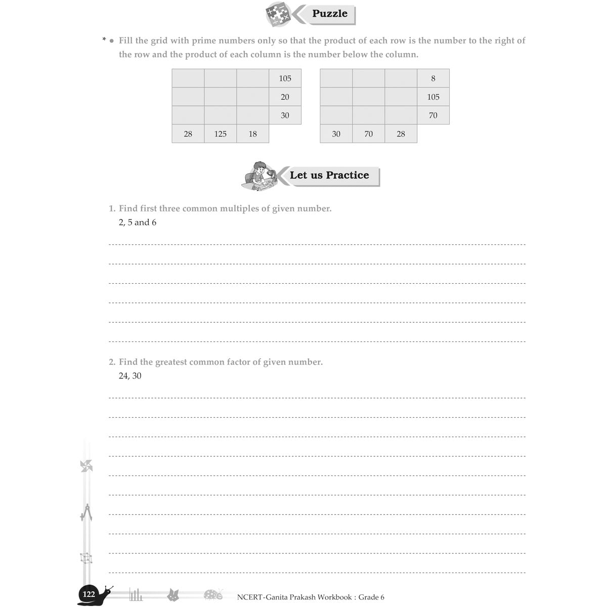 NCERT GANITA PRAKASH WORKBOOK   |  Class  VI  |