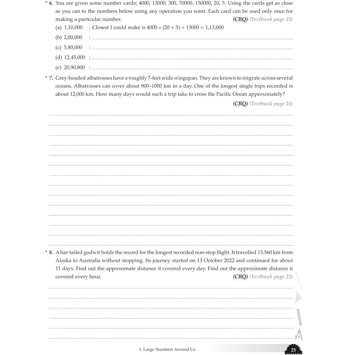 NCERT GANITA PRAKASH WORKBOOK  |  Class  VII  |  PART - 1