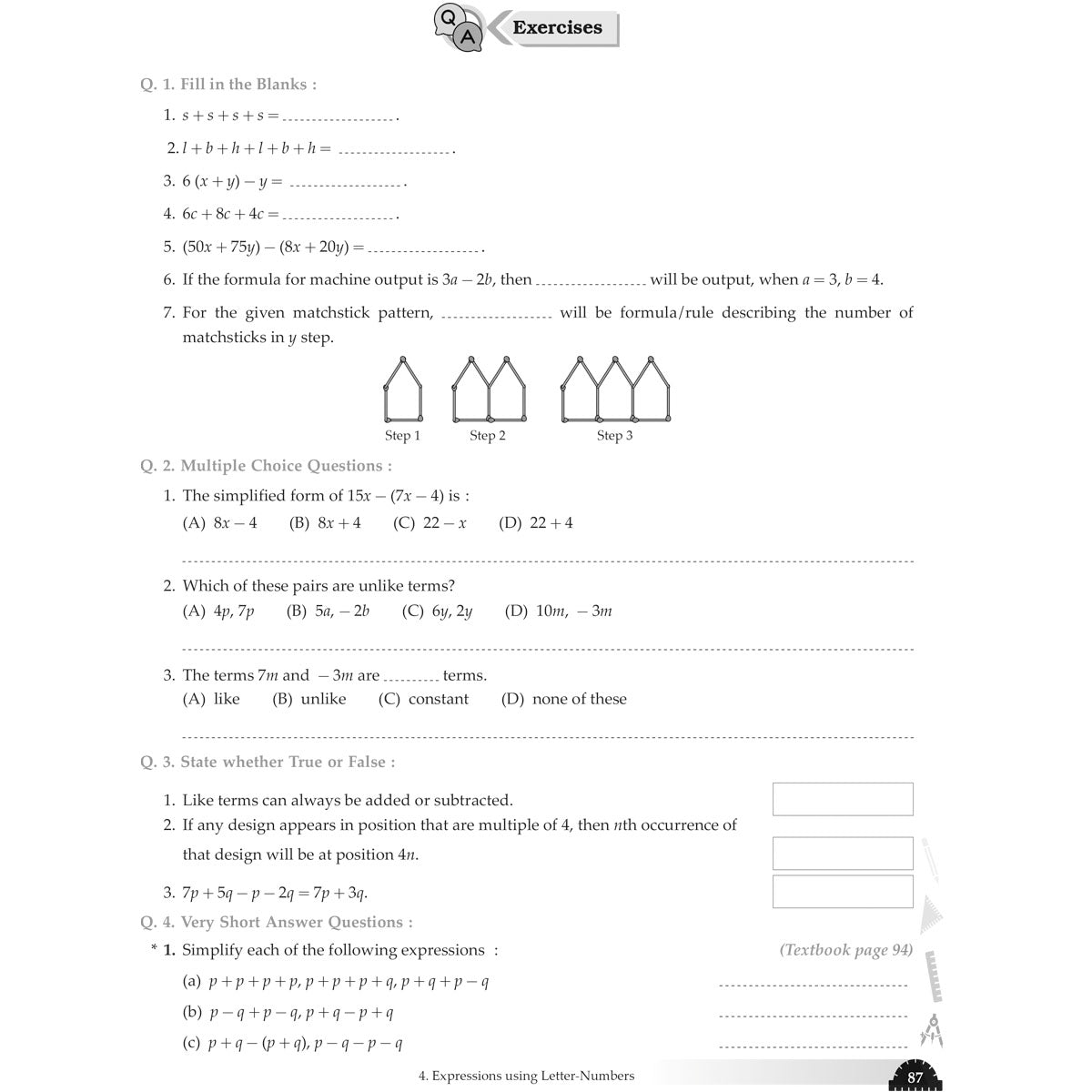 NCERT GANITA PRAKASH WORKBOOK  |  Class  VII  |  PART - 1