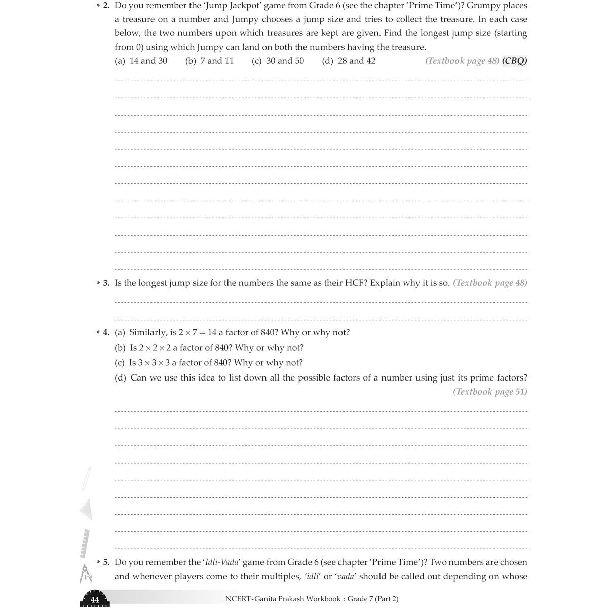 NCERT GANITA PRAKASH WORKBOOK  |  Class  VII  |  PART - 2