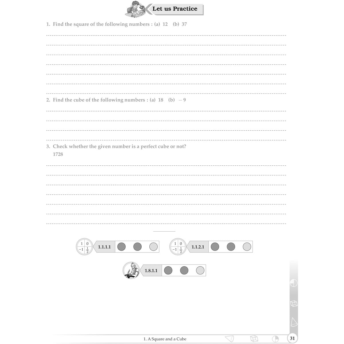 NCERT GANITA PRAKASH WORKBOOK  |  Class  VIII  |  PART - 1