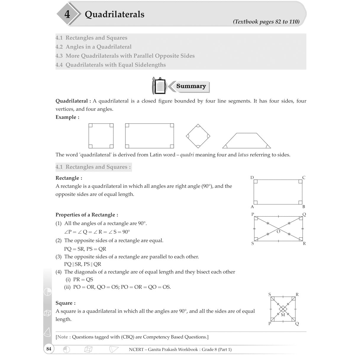 NCERT GANITA PRAKASH WORKBOOK  |  Class  VIII  |  PART - 1