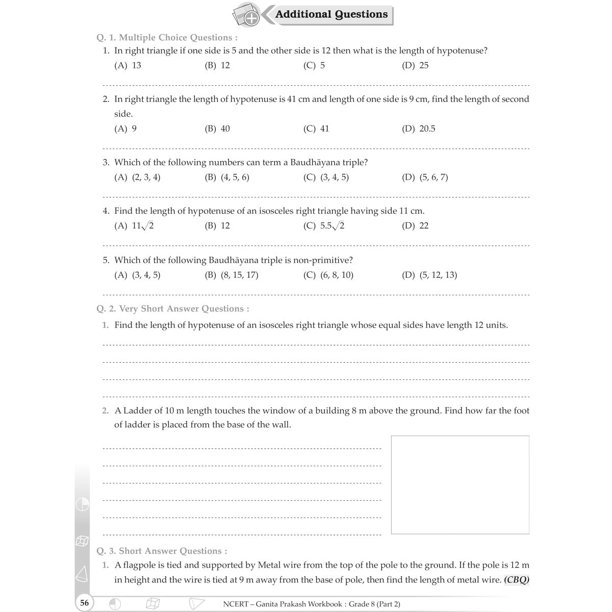 NCERT GANITA PRAKASH WORKBOOK  |  Class  VIII  |  PART - 2