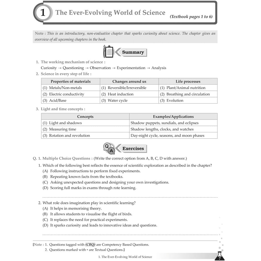NCERT CURIOUSITY SCIENCE WORKBOOK   |  Class  VII  |