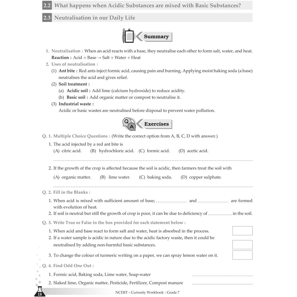 NCERT CURIOUSITY SCIENCE WORKBOOK   |  Class  VII  |