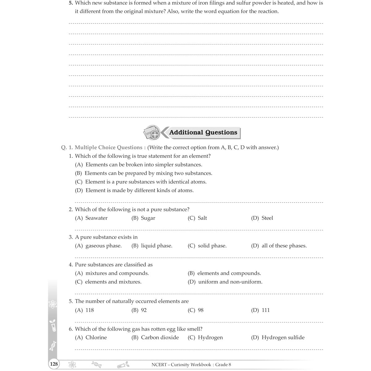 NCERT CURIOUSITY SCIENCE WORKBOOK   |  Class  VIII  |