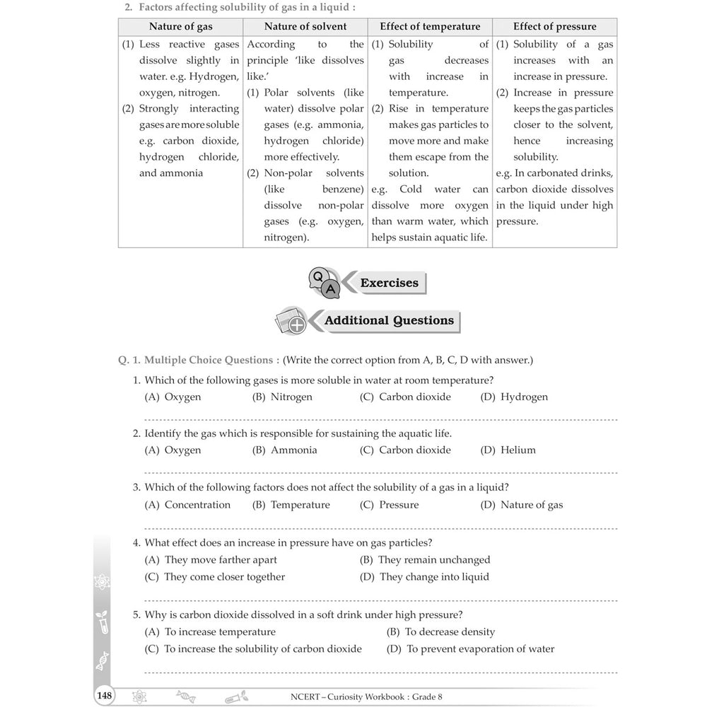 NCERT CURIOUSITY SCIENCE WORKBOOK   |  Class  VIII  |