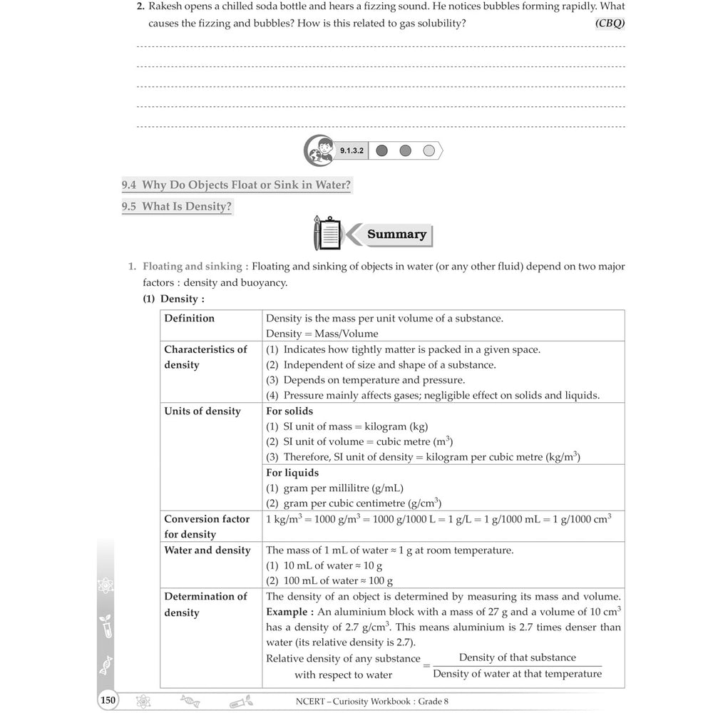 NCERT CURIOUSITY SCIENCE WORKBOOK   |  Class  VIII  |