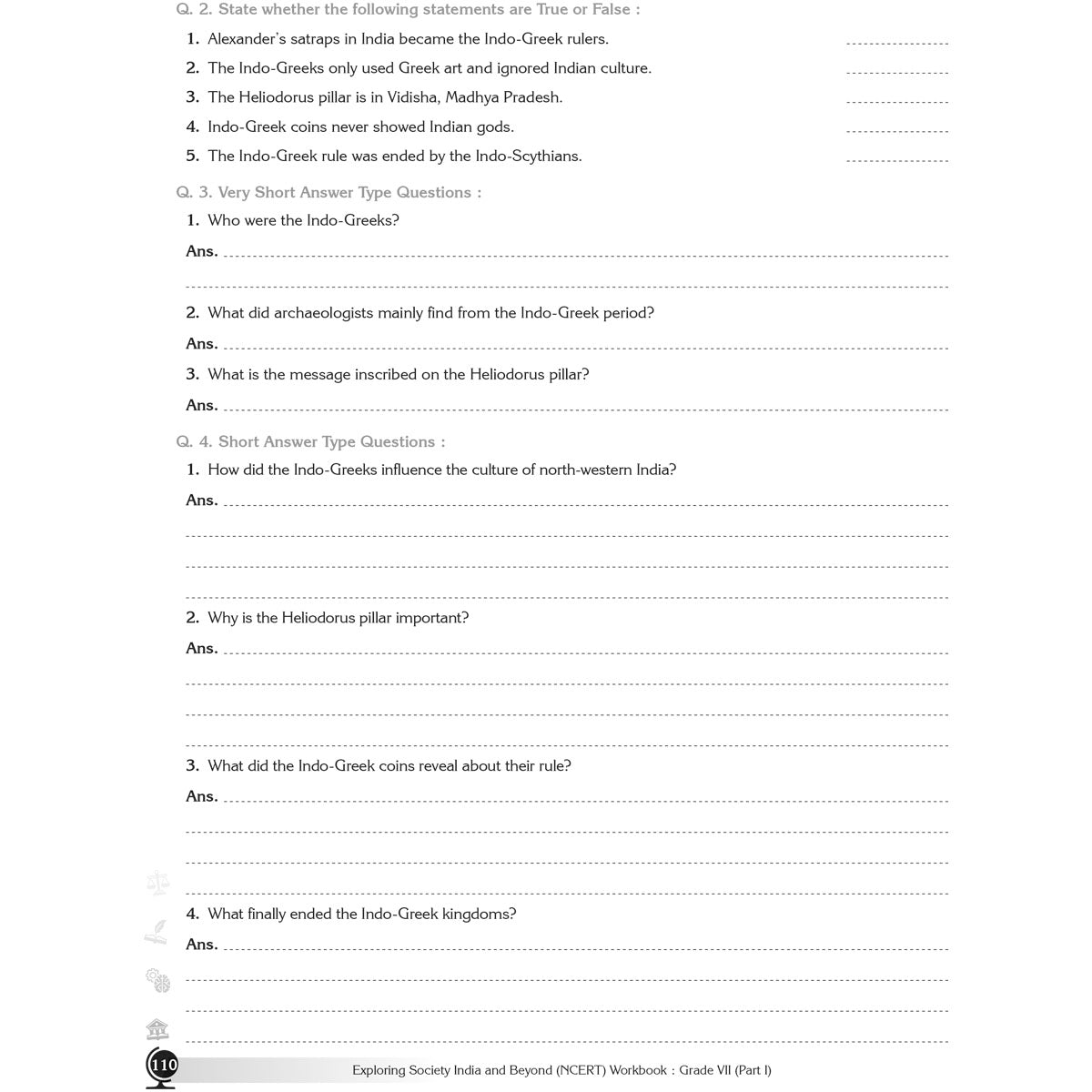 NCERT EXPLORING SOCIETY INDIA AND BEYOND (S.S.) WORKBOOK  |  Class  VII  |  PART - 1