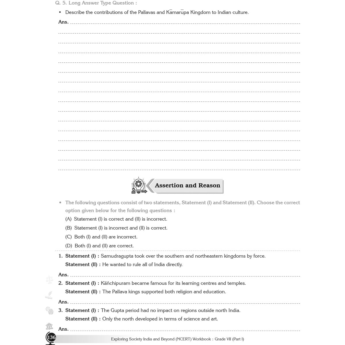 NCERT EXPLORING SOCIETY INDIA AND BEYOND (S.S.) WORKBOOK  |  Class  VII  |  PART - 1