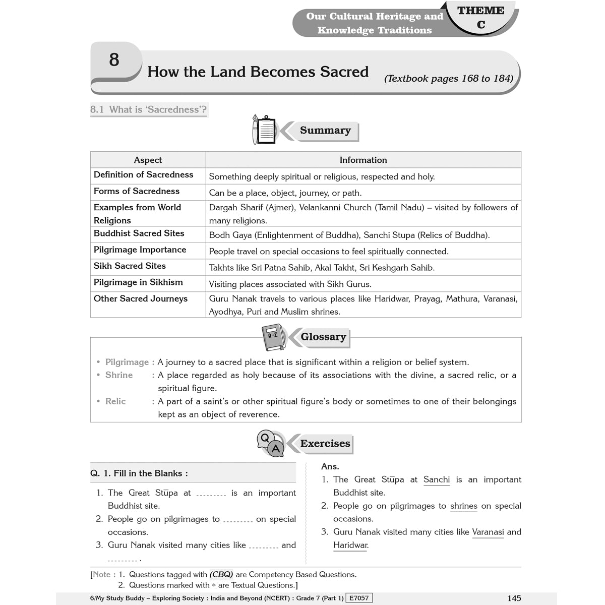 MY STUDY BUDDY - EXPLORING SOCIETY INDIA AND BEYOND (NCERT) CLASS 7 PART-1