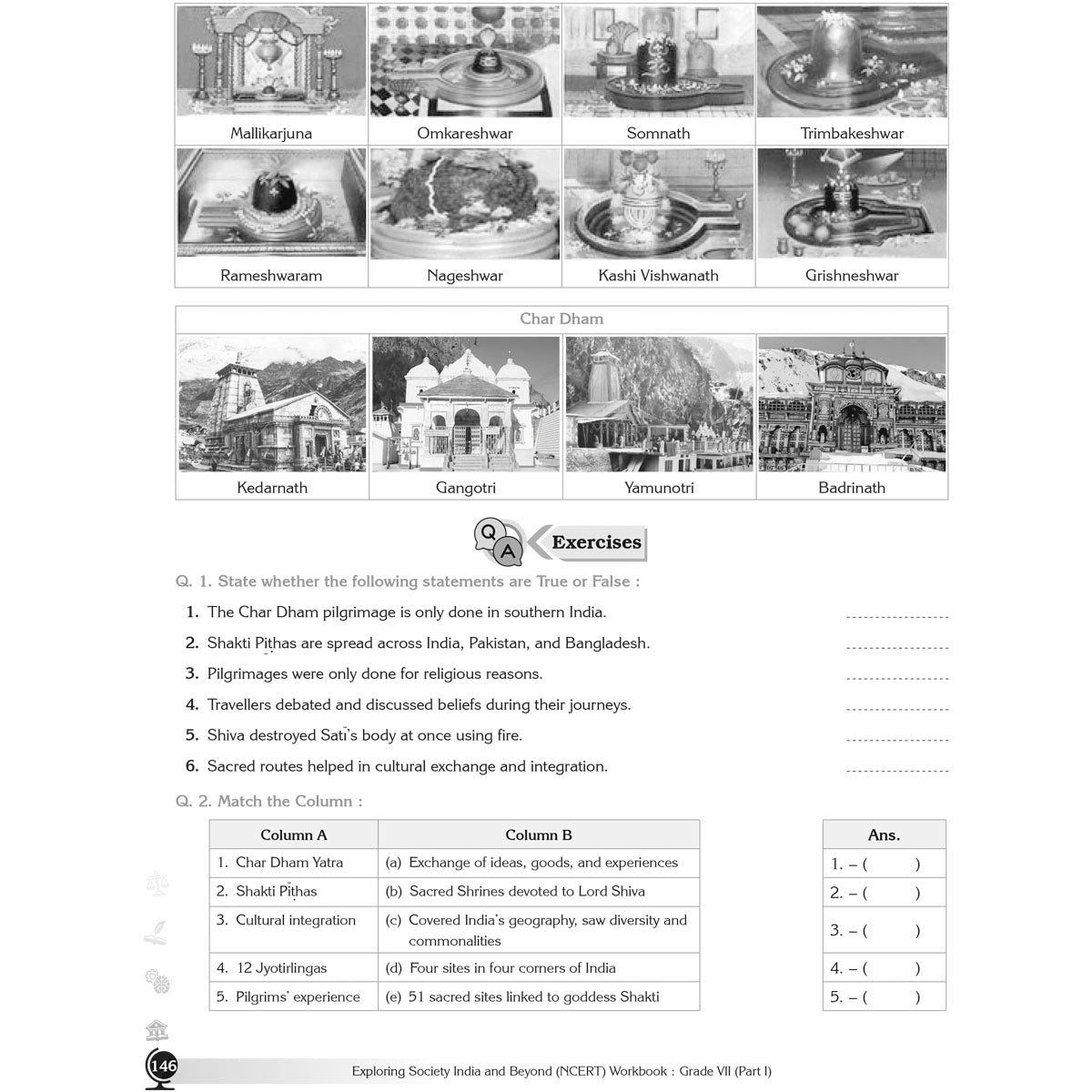 NCERT EXPLORING SOCIETY INDIA AND BEYOND (S.S.) WORKBOOK  |  Class  VII  |  PART - 1