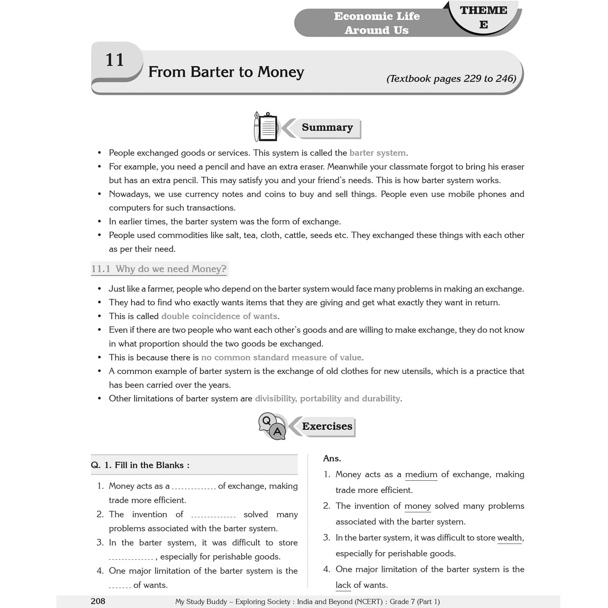 MY STUDY BUDDY - EXPLORING SOCIETY INDIA AND BEYOND (NCERT) CLASS 7 PART-1