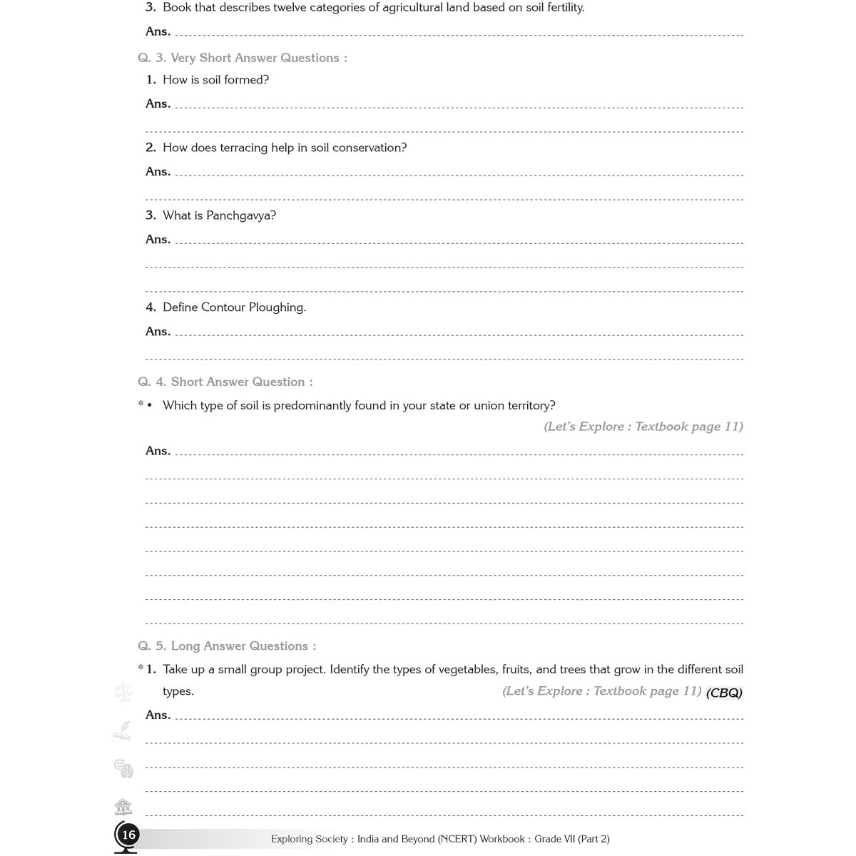 NCERT EXPLORING SOCIETY INDIA AND BEYOND (S.S.) WORKBOOK  |  Class  VII  |  PART - 2