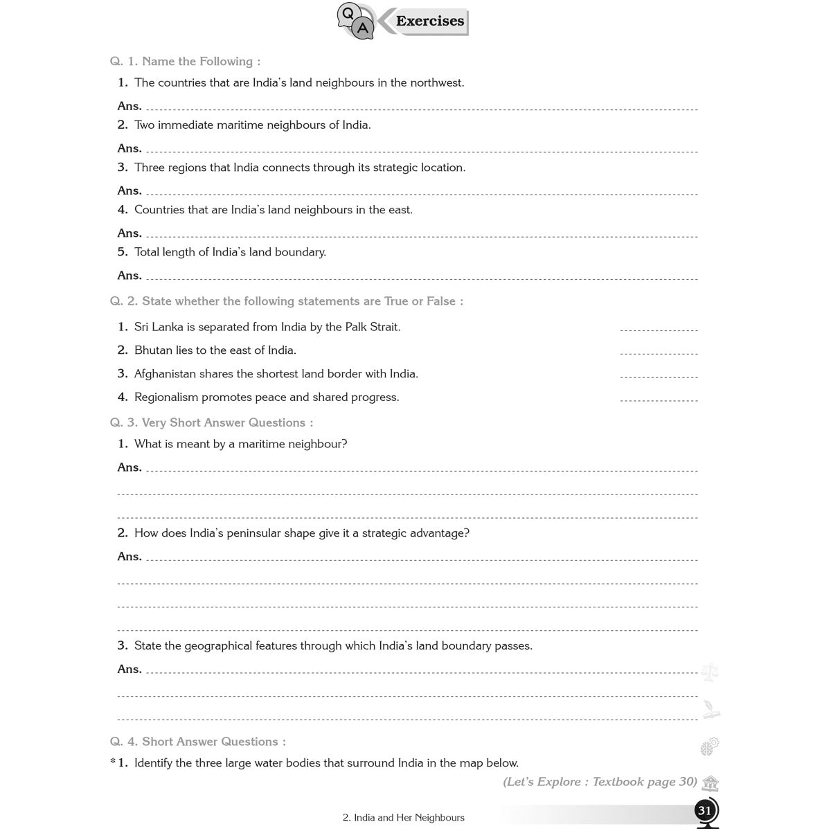 NCERT EXPLORING SOCIETY INDIA AND BEYOND (S.S.) WORKBOOK  |  Class  VII  |  PART - 2