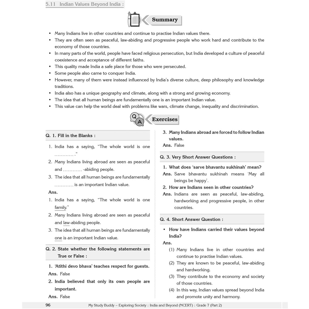 MY STUDY BUDDY - EXPLORING SOCIETY INDIA AND BEYOND (NCERT)  |  Class  VII  |  PART - 2