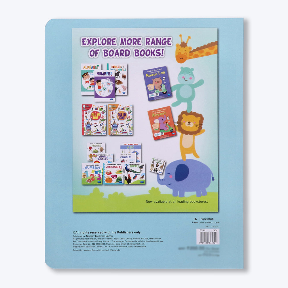 Navneet Four in One Board Book (Hindi) Best picture book for babies: First Early Learning book: Alphabet, Numbers, Hindi, Fruits, Vegetables, Domestic, Wild Animals, Birds