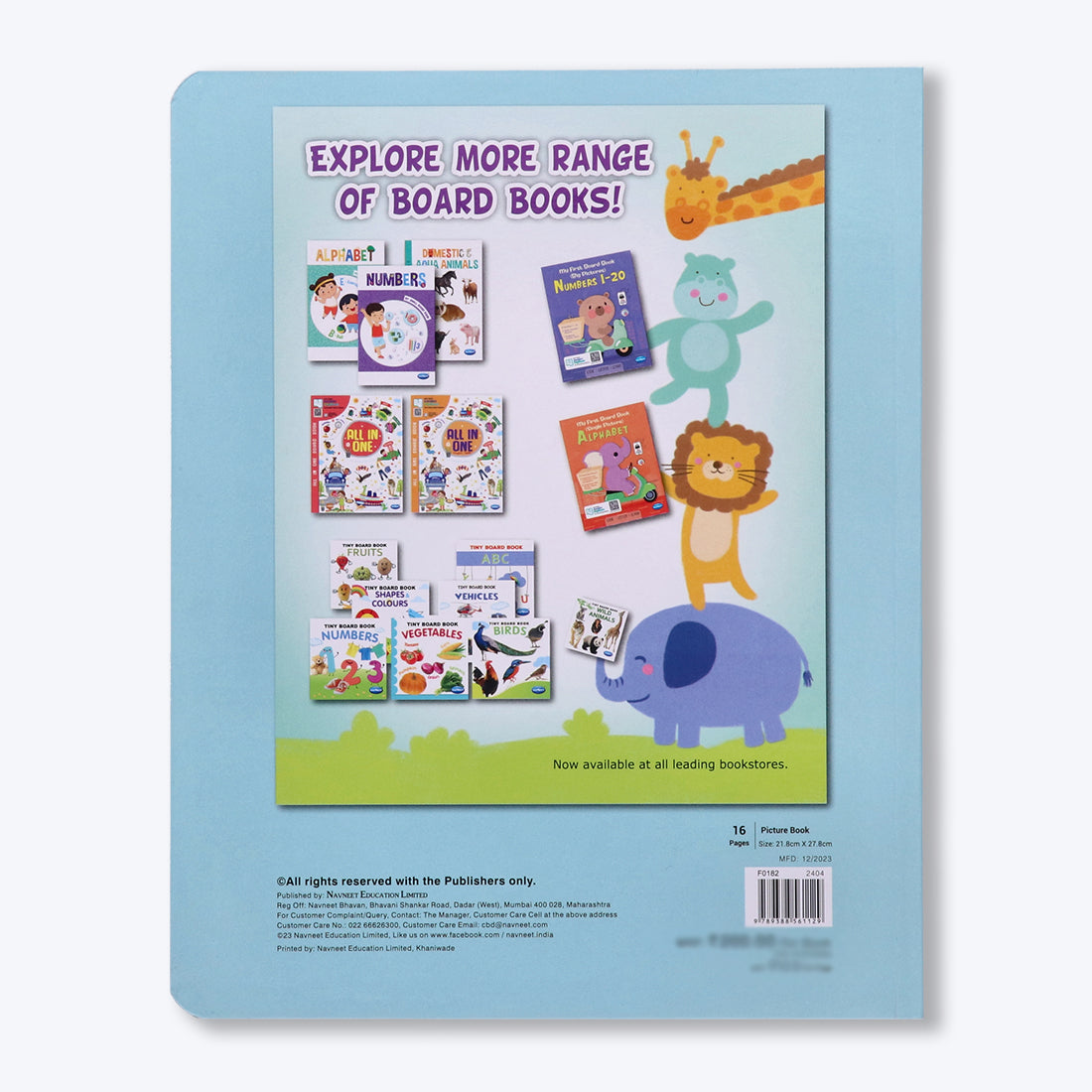 Navneet Four in One Board Book (Hindi) Best picture book for babies: First Early Learning book: Alphabet, Numbers, Hindi, Fruits, Vegetables, Domestic, Wild Animals, Birds