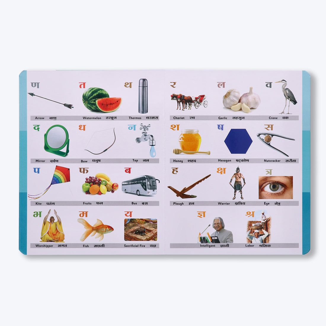 Navneet Four in One Board Book (Hindi) Best picture book for babies: First Early Learning book: Alphabet, Numbers, Hindi, Fruits, Vegetables, Domestic, Wild Animals, Birds