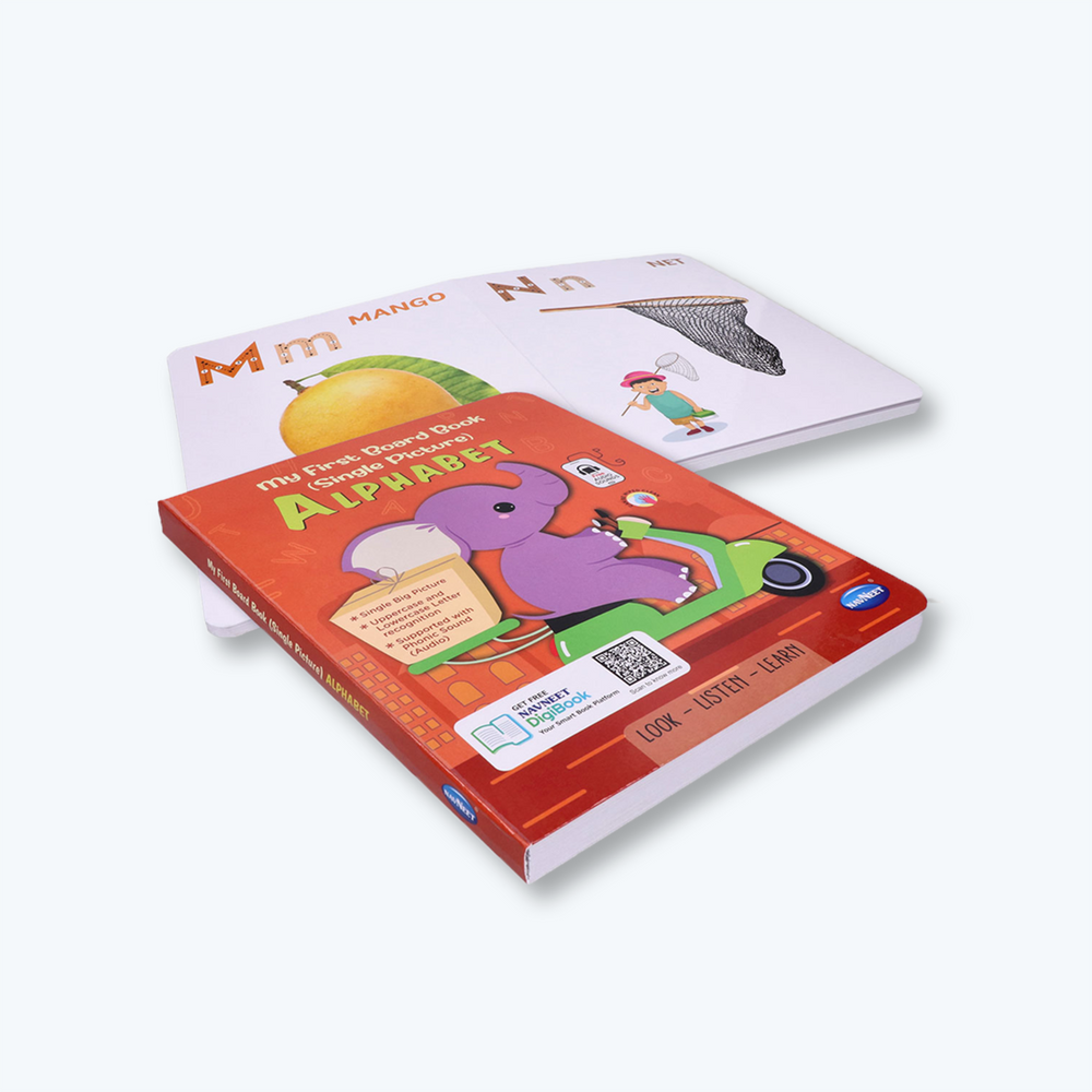Navneet My First Board Book (Single Picture) Alphabet - Bestselling Picture board books for Babies & Toddlers: Large Picture Board Book with Audio Letter Sounds and ABC song