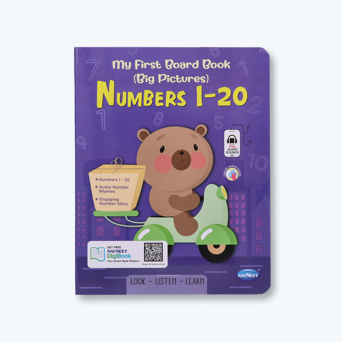 Navneet My First Board Book (Single Picture) Numbers 1 to 20- Bestselling Picture board books for Babies & Toddlers: Large Picture Board Book with Audio Number Sounds and Counting Songs