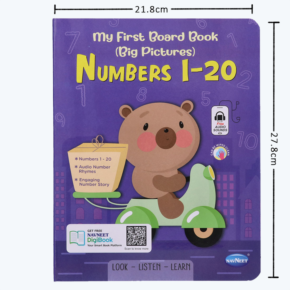 Navneet My First Board Book (Single Picture) Numbers 1 to 20- Bestselling Picture board books for Babies & Toddlers: Large Picture Board Book with Audio Number Sounds and Counting Songs
