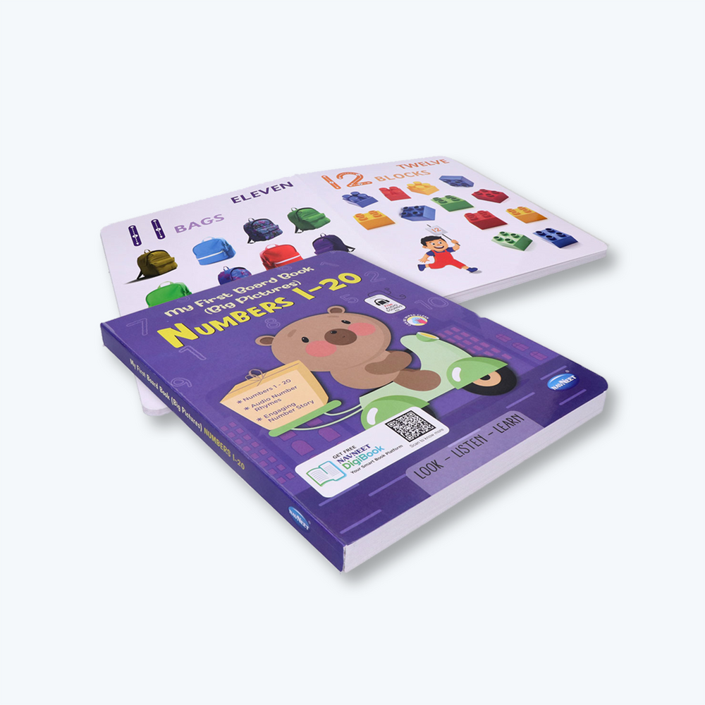 Navneet My First Board Book (Single Picture) Numbers 1 to 20- Bestselling Picture board books for Babies & Toddlers: Large Picture Board Book with Audio Number Sounds and Counting Songs