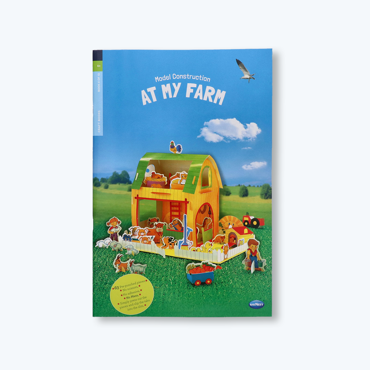 Navneet Model Construction At My Farm- Domestic & farm animals- Stem Learning book - 3D Paper Models for kids- Fun DIY Crafts - Mess Free activities- No Scissors & Glue
