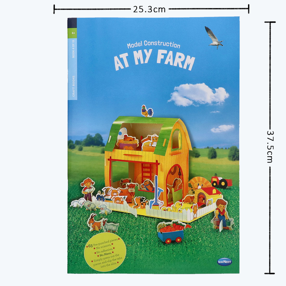 Navneet Model Construction At My Farm- Domestic & farm animals- Stem Learning book - 3D Paper Models for kids- Fun DIY Crafts - Mess Free activities- No Scissors & Glue