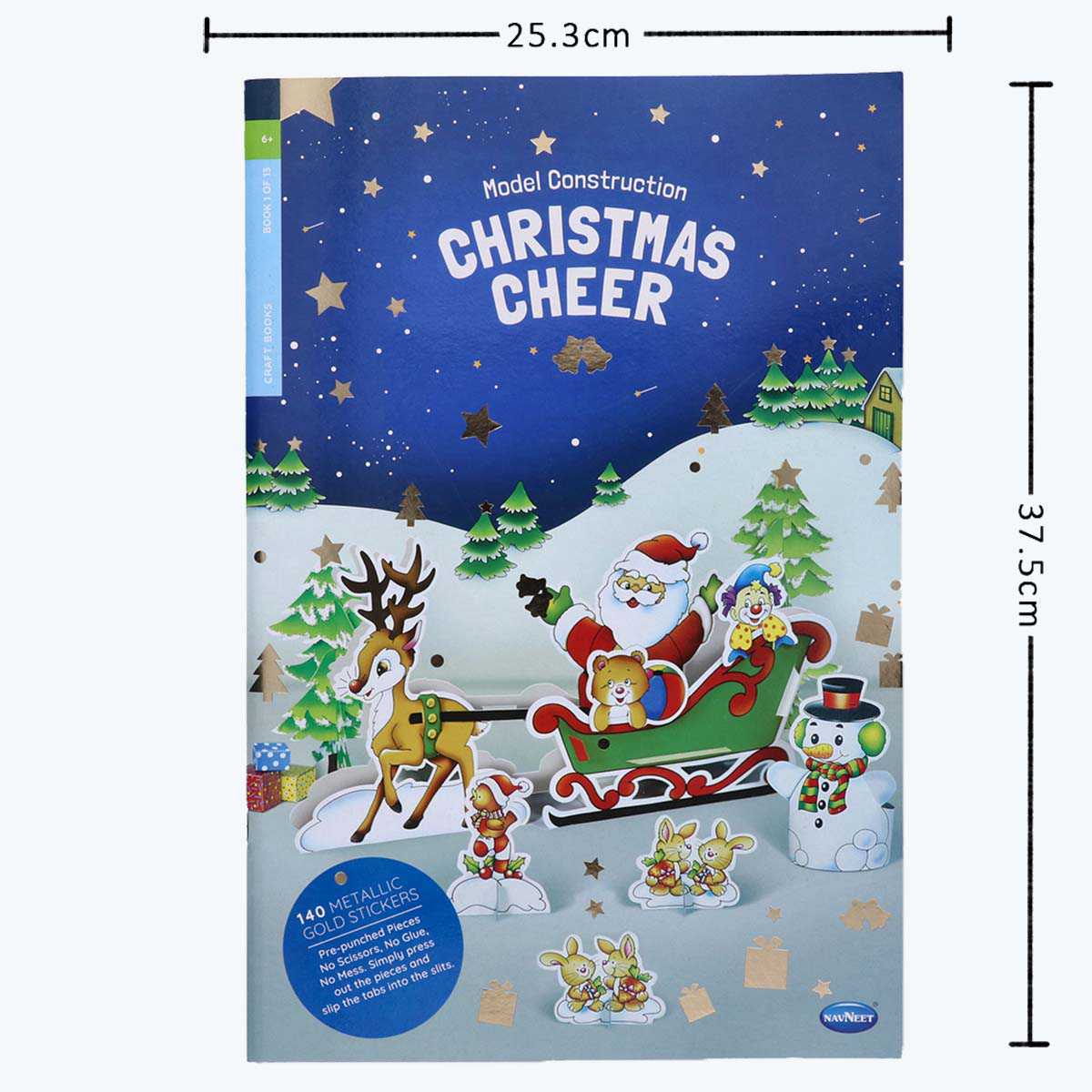 Navneet Model Construction Christmas Cheer Book - Stem learning - 3D Paper Models for kids - DIY Crafts - Best Christmas Gift -Mess Free activities - No Scissors & Glue