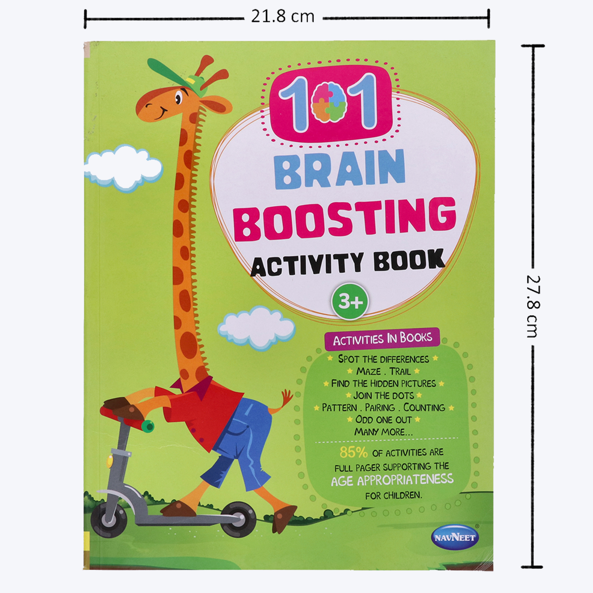 Navneet 101 Brain Boosting Activity Book- Preschool Kids- Age 3+, Logical reasoning, Best Brain teaser book- Fun activities - Maze, Hidden Picture, Puzzle, odd one out & more