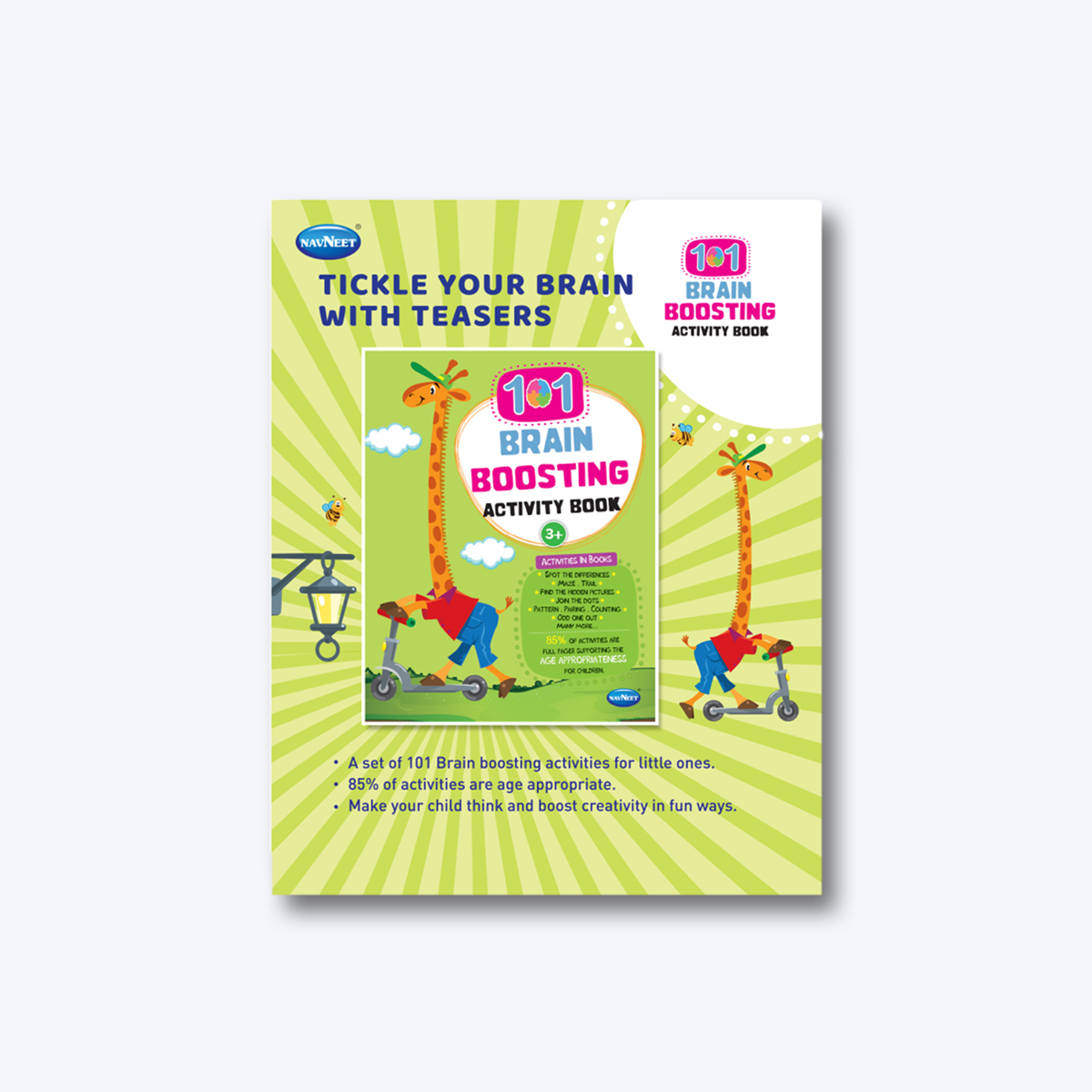 Navneet 101 Brain Boosting Activity Book- Preschool Kids- Age 3+, Logical reasoning, Best Brain teaser book- Fun activities - Maze, Hidden Picture, Puzzle, odd one out & more