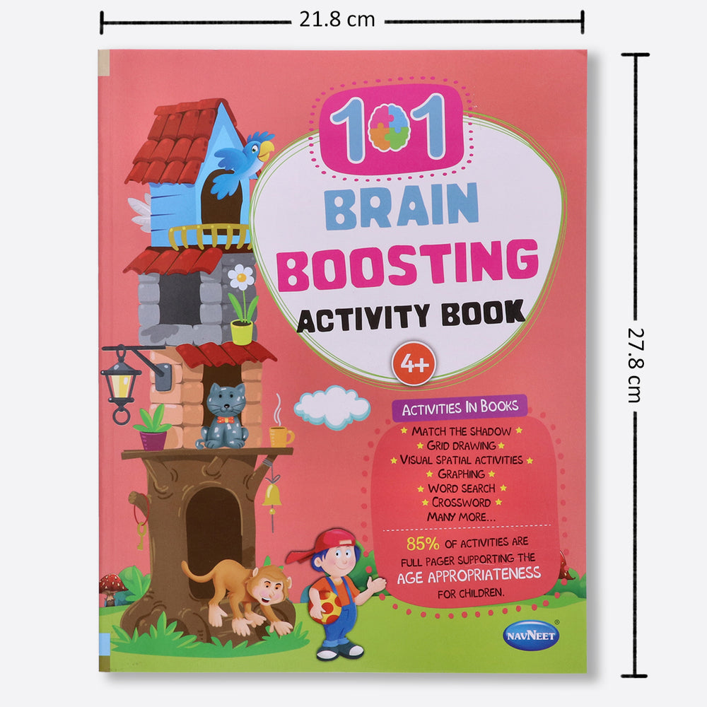 Navneet 101 Brain Boosting Activity Book -Preschool Kids- Age 4+, Logical reasoning, Best Brain teaser book- Fun activities - Word Search, Crosswords, Visual Spatial, Maze & more
