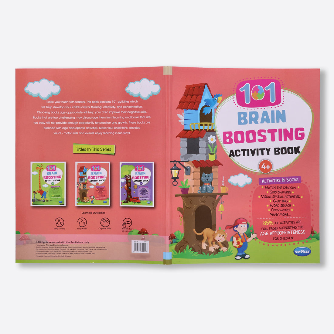 Navneet 101 Brain Boosting Activity Book -Preschool Kids- Age 4+, Logical reasoning, Best Brain teaser book- Fun activities - Word Search, Crosswords, Visual Spatial, Maze & more