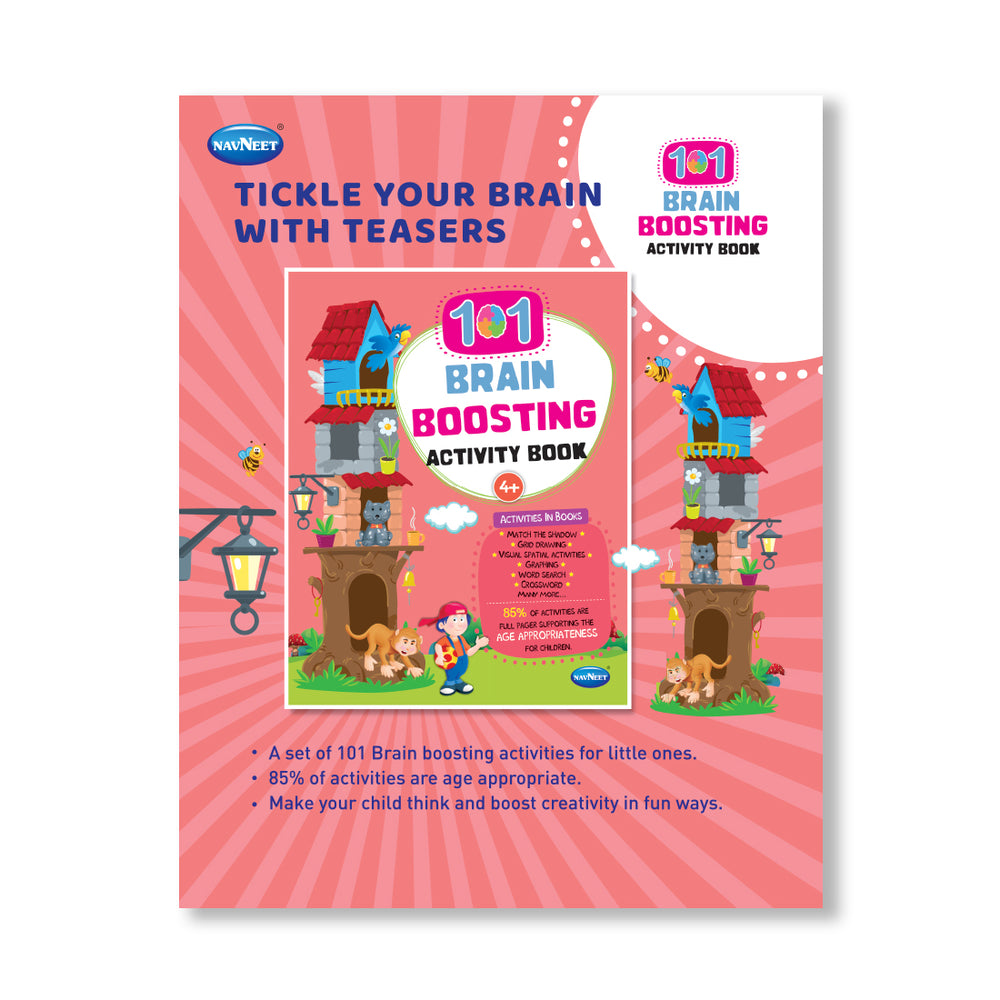 Navneet 101 Brain Boosting Activity Book -Preschool Kids- Age 4+, Logical reasoning, Best Brain teaser book- Fun activities - Word Search, Crosswords, Visual Spatial, Maze & more