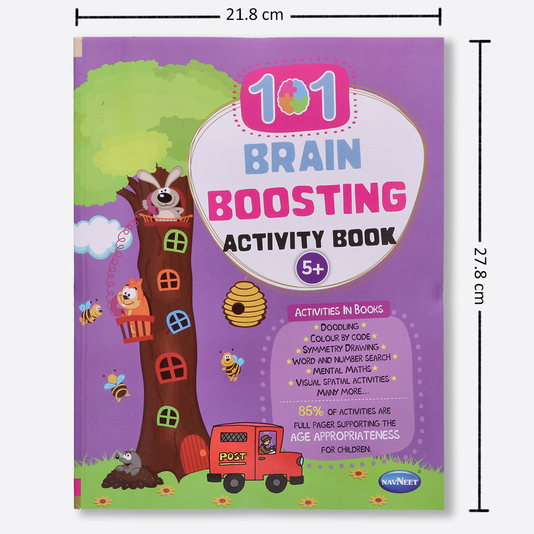 Navneet 101 Brain Boosting Activity Book -Preschool Kids- Age 5+, Logical reasoning, Best Brain teaser book- Fun activities like Doodling, Mental Maths, Colour by Code & more