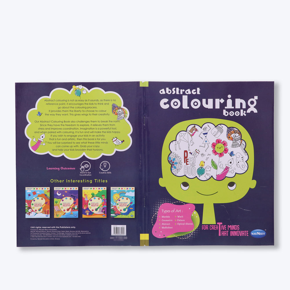 Navneet Abstract Colouring Book - Stress Relieving - Enjoy - Creative colouring book - Youva Stationery- 80+ pages