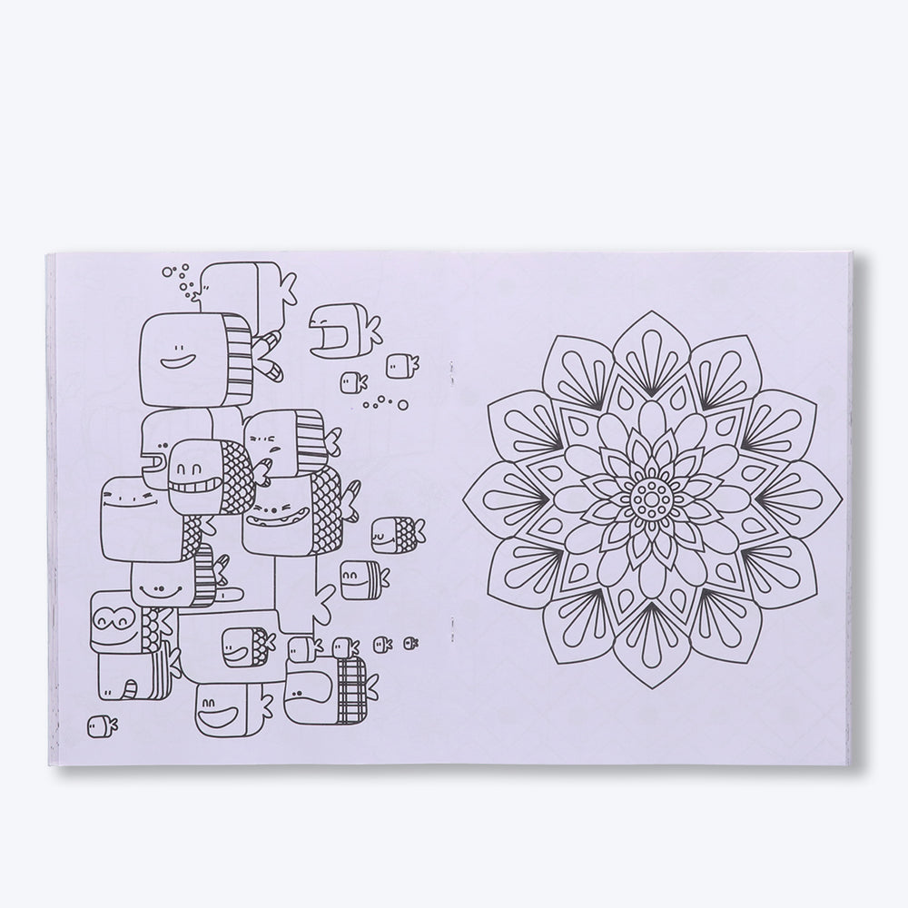 Navneet Abstract Colouring Book - Stress Relieving - Enjoy - Creative colouring book - Youva Stationery- 80+ pages