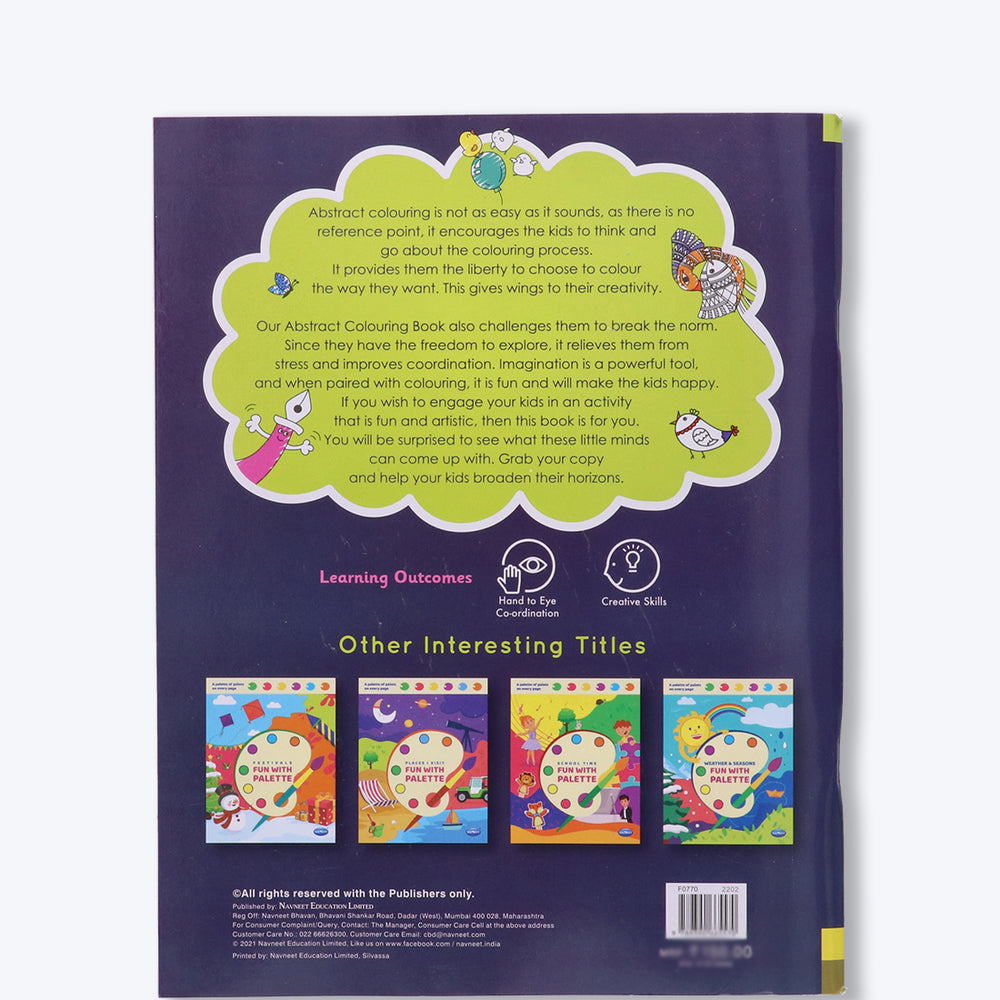 Navneet Abstract Colouring Book - Stress Relieving - Enjoy - Creative colouring book - Youva Stationery- 80+ pages