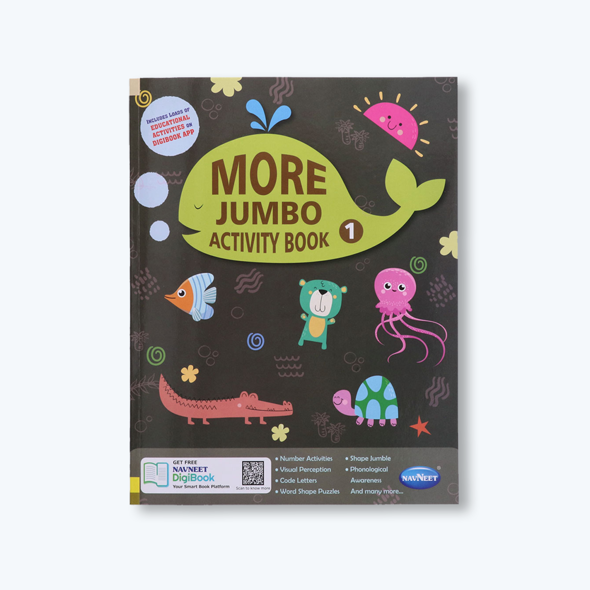 Navneet More Jumbo Activity Book 1- Fun Activities for Kids- Visual Perception, Code Letters, Word Shape Puzzles, Shape Jumbo, Phonologial Awareness, Number Activities