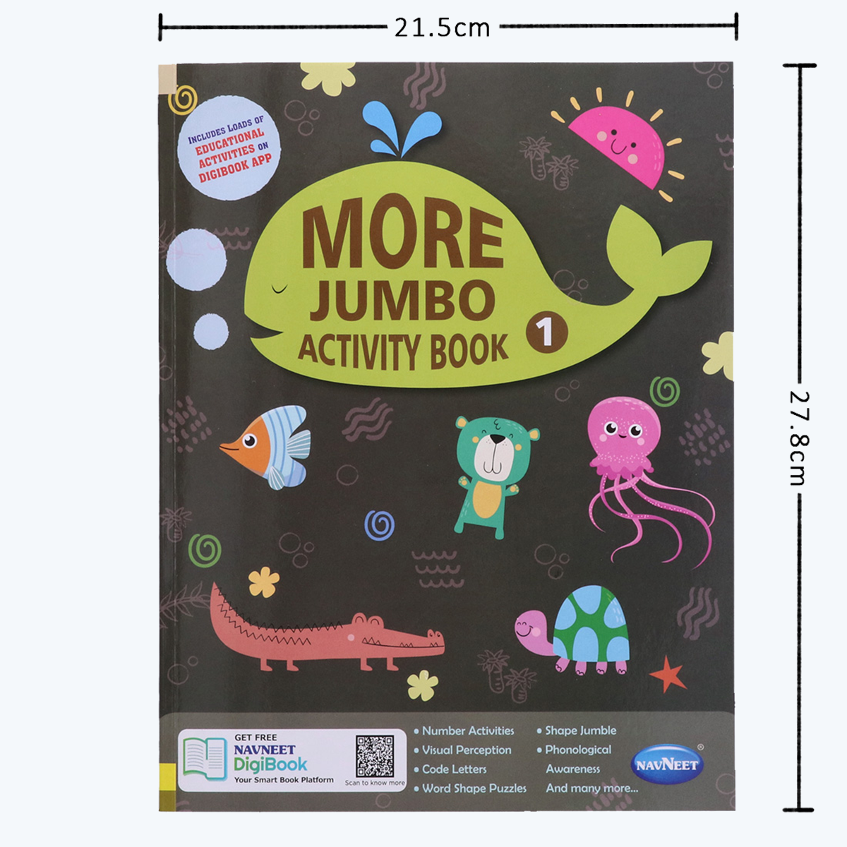 Navneet More Jumbo Activity Book 1- Fun Activities for Kids- Visual Perception, Code Letters, Word Shape Puzzles, Shape Jumbo, Phonologial Awareness, Number Activities