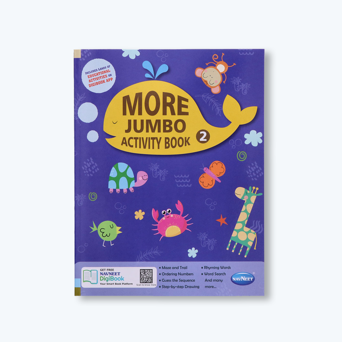 Navneet More Jumbo Activity Book 2- Fun Activities for Kids- Maze and trail, Rhyming Words, Ordering Numbers, Word Search, Guess the Sequence, Step-by-step Drawing