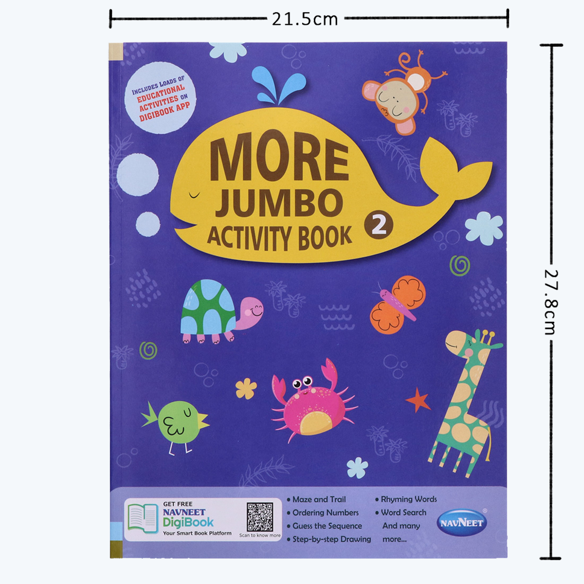 Navneet More Jumbo Activity Book 2- Fun Activities for Kids- Maze and trail, Rhyming Words, Ordering Numbers, Word Search, Guess the Sequence, Step-by-step Drawing